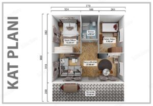 Alternative view of Prefabrik Ev 70 m² 2+1 Süper Kampanyalı