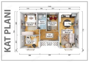 Alternative view of Prefabrik Ev 85 m² 3+1 Süper Kampanyalı