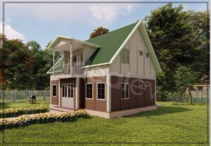 Dubleks Prefabrik Ev 123 m2 Dik Çatılı