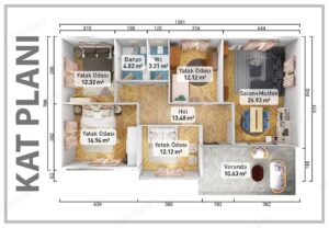 Alternative view of Süper Kampanyalı 113 m2 4+1 Prefabrik Ev