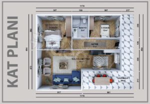Alternative view of 108 m2 Kampanyalı 2+1 Prefabrik Ev