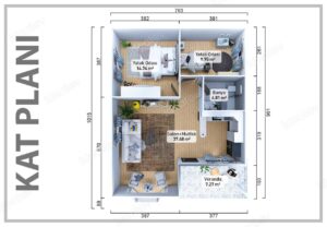 Alternative view of 74 m2 Kampanyalı 2+1 Prefabrik Ev