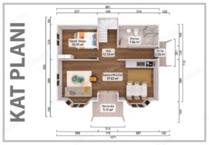Alternative view of 157 m2 Kampanyalı 4+1 Dubleks Prefabrik Ev