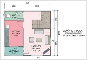 Alternative view of Ekonomik 82m² Dubleks Prefabrik Ev