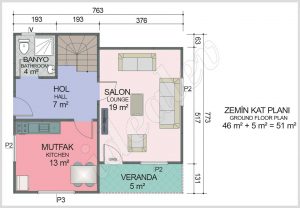 Ekonomik 105m² Dubleks Prefabrik Ev 7 Ekonomik 105m² Dubleks Prefabrik Ev - Görsel 3
