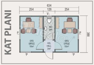 Alternative view of Prefabrik Ofis 25 m²