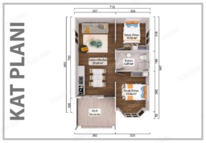 Alternative view of 59 m2 Kampanyalı 2+1 Prefabrik Ev