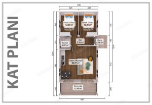 Alternative view of 78 m2 Kampanyalı 2+1 Prefabrik Ev
