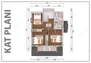 136 m2 Kampanyalı 4+1 Prefabrik Ev 14 136 m2 Kampanyalı 4+1 Prefabrik Ev - Görsel 3
