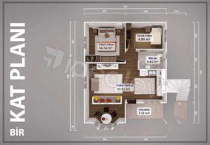 Alternative view of 152 m2 Çift Katlı İkiz 2+1 Prefabrik Ev