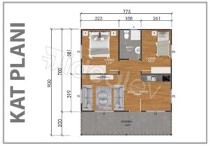 Alternative view of 70 m2 Prefabrik Deprem Evi