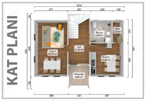 Alternative view of 141 m2 Kampanyalı 3+1 Prefabrik Ev