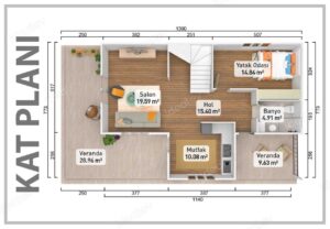 Alternative view of 186 m2 Kampanyalı 4+1 Prefabrik Ev