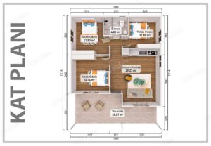 Alternative view of 100 m2 Kampanyalı 3+1 Prefabrik Ev