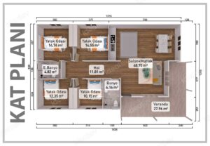 Alternative view of 151 m2 Kampanyalı 4+1 Prefabrik Ev
