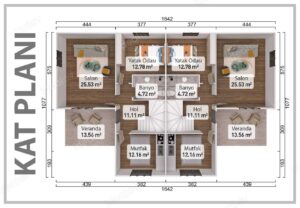 Alternative view of 320 m2 Kampanyalı 5+1 Çift Dubleks Prefabrik Ev