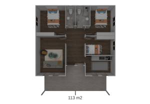 Alternative view of 113 m2 Kampanyalı 3+1 Prefabrik Ev 2
